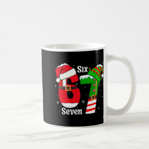 Funny Six Seven 6 7 Meme Gen Alpha Slang Santa Elf Coffee Mug