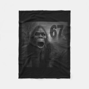Funny Six Seven 6 7 Meme Gen Z Alpha Slang Bigfoot Fleece Blanket