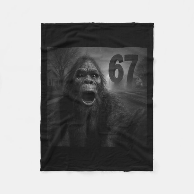 Funny Six Seven 6 7 Meme Gen Z Alpha Slang Bigfoot Fleece Blanket (Front)
