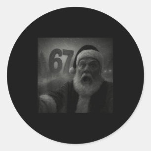 Funny Six Seven 6 7 Meme Gen Z Alpha Slang Santa S Classic Round Sticker