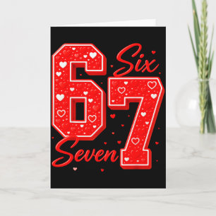 Funny Six Seven 6 7 Meme Hearts Cupid Valentines D Card