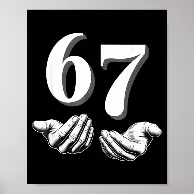 Funny Six Seven 6 7 Meme Men Women Kids  Poster (Front)