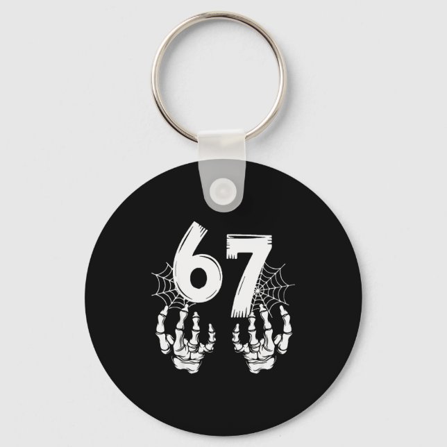 Funny Six Seven 6 7 Meme Number 67 Design Couples  Keychain (Front)