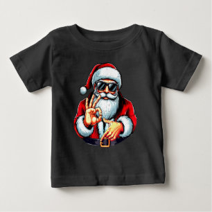 Funny Six Seven 6 7 Meme Santa Christmas Baby T-Shirt
