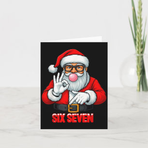 Funny Six Seven 6 7 Meme Santa Christmas Shirt Men Card