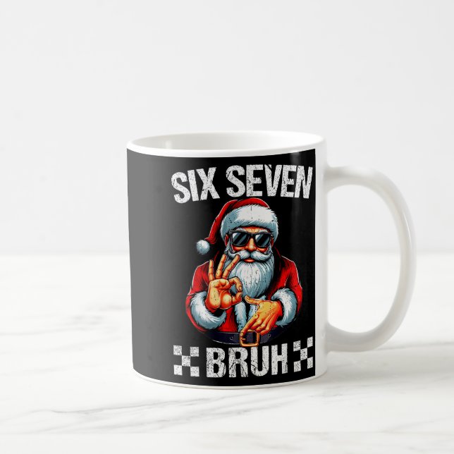 Funny Six Seven 6 7 Meme Santa Christmas Shirt Men Coffee Mug (Right)