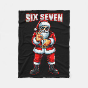 Funny Six Seven 6 7 Meme Santa Christmas Shirt Men Fleece Blanket