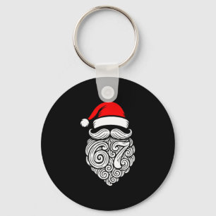 Funny Six Seven 6 7 Meme Santa Christmas Shirt Men Keychain