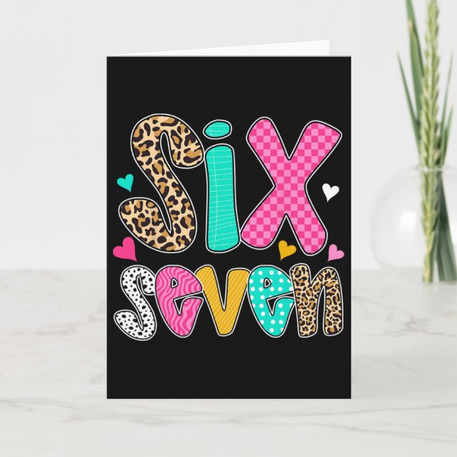 Funny Six Seven 6 7 Meme Teacher Design For Men Wo Card (Front)