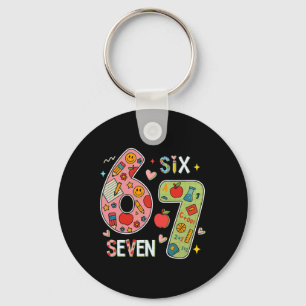 Funny Six Seven 6 7 Meme Teacher Design For Men Wo Keychain