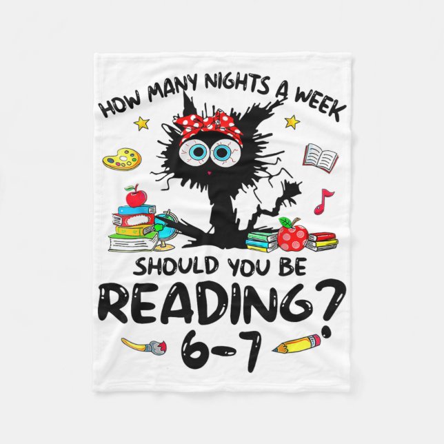 Funny Six Seven 6 7 Meme Teacher Design Reading 6- Fleece Blanket (Front)
