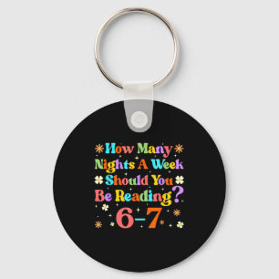 Funny Six Seven 6 7 Meme Teacher Design Reading 6- Keychain