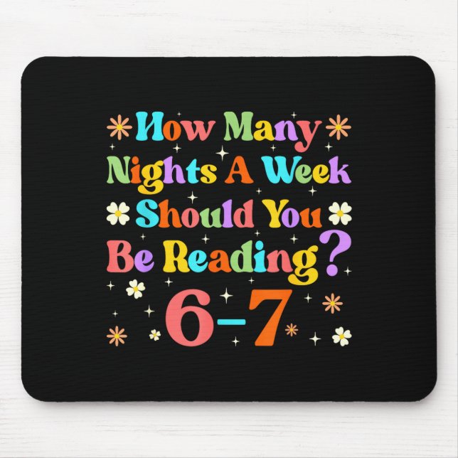 Funny Six Seven 6 7 Meme Teacher Design Reading 6- Mouse Pad (Front)