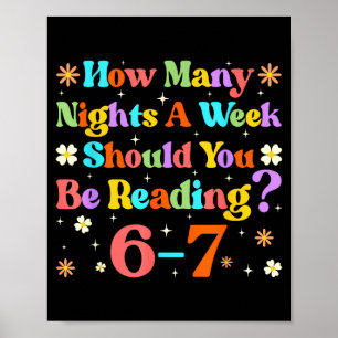 Funny Six Seven 6 7 Meme Teacher Design Reading 6- Poster