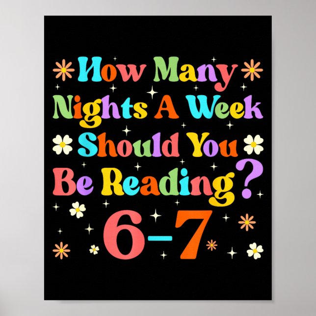 Funny Six Seven 6 7 Meme Teacher Design Reading 6- Poster (Front)