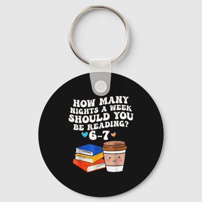Funny Six Seven 6 7 Meme Teacher Reading 6-7 67 St Keychain (Front)