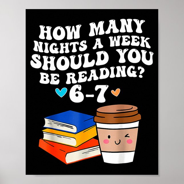 Funny Six Seven 6 7 Meme Teacher Reading 6-7 67 St Poster (Front)