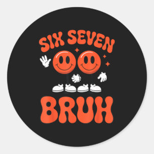 Funny Six Seven 6 7 Meme Valentine Hearts Valentin Classic Round Sticker