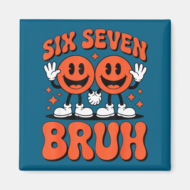 Funny Six Seven 6 7 Meme Valentine Hearts Valentin Magnet (Front)