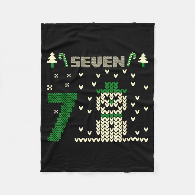 Funny Six Seven 6 7 Ugly Christmas Sweaters For Co Fleece Blanket (Front)