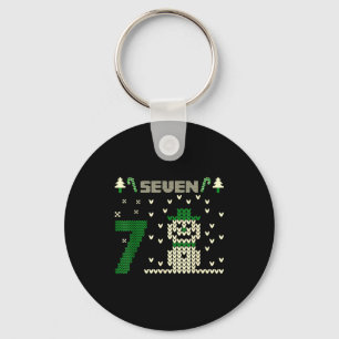 Funny Six Seven 6 7 Ugly Christmas Sweaters For Co Keychain