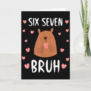 Funny Six Seven Bruh 67 Groundhog Kids Boys Card