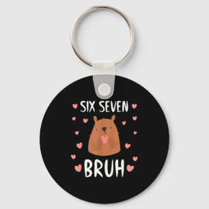 Funny Six Seven Bruh 67 Groundhog Kids Boys  Keychain