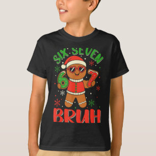 Funny Six Seven Bruh Gingerbread Christmas Costume T-Shirt