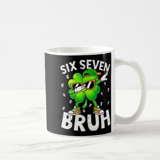 Funny six seven bruh st patricks day dabbing coffee mug (Right)