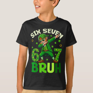 Funny six seven bruh st patricks day shirts kids