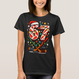 Funny Six Seven Christmas Ice Hockey  T-Shirt
