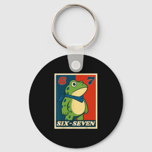 Funny Six Seven Frog 6 7 Meme Gen Alpha Slang Meme Keychain