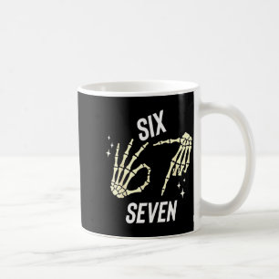 Funny Six Seven Gen Alpha Slang Meme 6 7 Skeleton  Coffee Mug