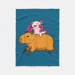 Funny Six Seven Kawaii Axolotl Capybara Fleece Blanket