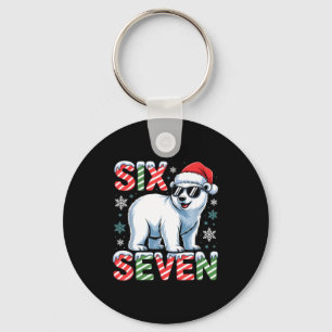 Funny Six Seven Lar Bear Christmas 67 Santa Hat Wi Keychain