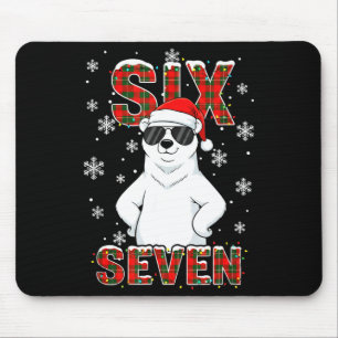 Funny Six Seven Lar Bear Christmas 67 Santa Hat Wi Mouse Pad
