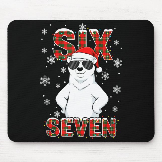 Funny Six Seven Lar Bear Christmas 67 Santa Hat Wi Mouse Pad (Front)