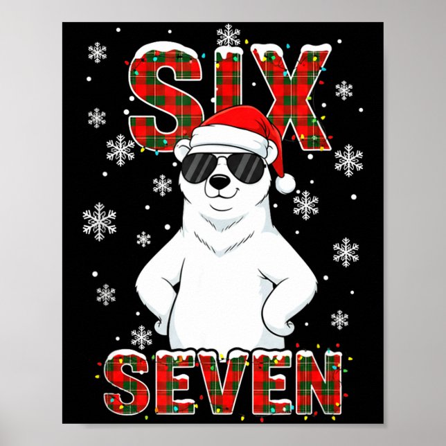 Funny Six Seven Lar Bear Christmas 67 Santa Hat Wi Poster (Front)
