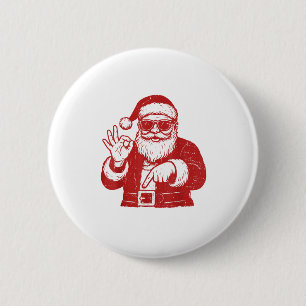 Funny Six Seven Meme 67 Christmas Brainrot Santa C 2 Inch Round Button
