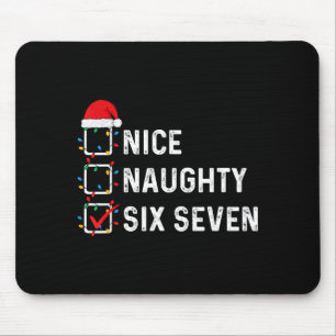 Funny Six Seven Meme 67 Christmas List Nice Naught Mouse Pad