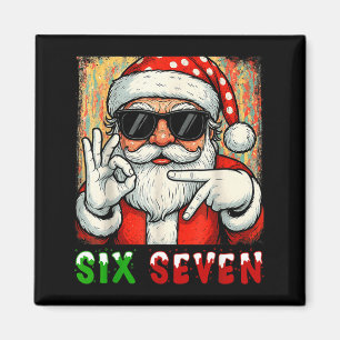 Funny Six Seven Meme Christmas Cool Santa Saying 6 Magnet