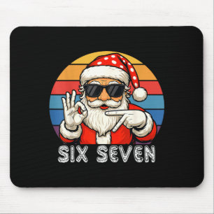 Funny Six Seven Meme Christmas Cool Santa Saying 6 Mouse Pad