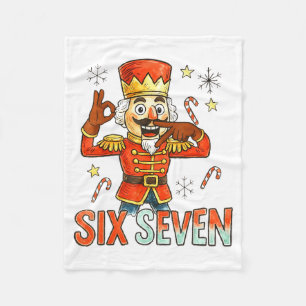 Funny Six Seven Meme Christmas Nutcracker Men Wome Fleece Blanket