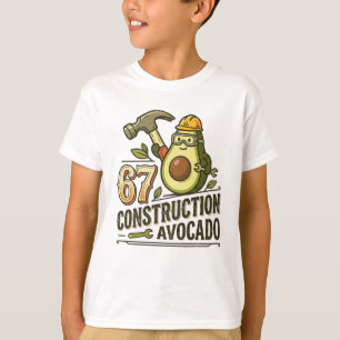 Funny Six Seven Meme Construction Avocado T-Shirt