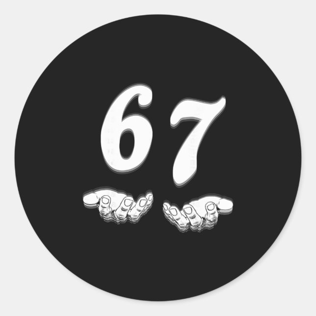 Funny Six Seven Meme Hands Gesture Gen Alpha Slang Classic Round Sticker (Front)