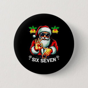 Funny Six Seven Meme Happy Christmas 2026 Cool San 2 Inch Round Button