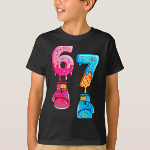Funny Six Seven Meme Ice Cream Drip 67 Boxing  T-Shirt