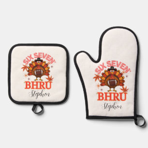 Funny Six Seven Meme Turkey Bruh,Postcard Oven Mitt & Pot Holder Set