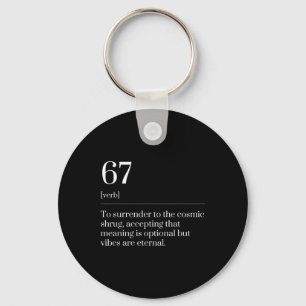 Funny Six Seven Number 67 Meme Dictionary Definiti Keychain
