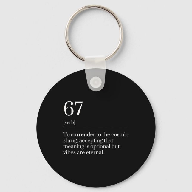 Funny Six Seven Number 67 Meme Dictionary Definiti Keychain (Front)